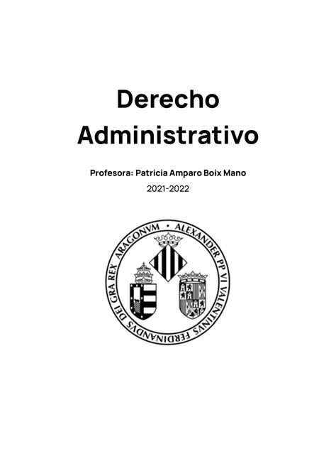 Apuntes Derecho Administrativo Apuntes De Derecho Administrativo