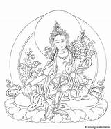 Tara Green Coloring Tibetan Buddha Buddhist Meditation Pages Mandala Her Buddhism Chọn Bảng Thuật Nghệ sketch template