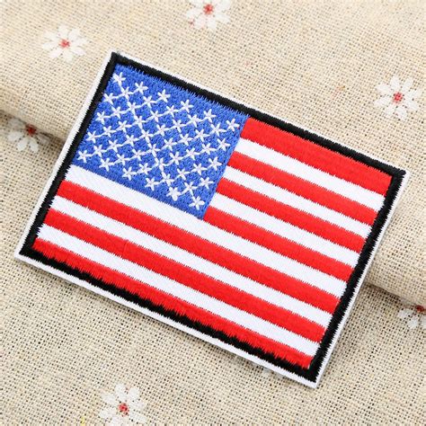 pcs  united states flag patches  clothes jeans embroidered iron