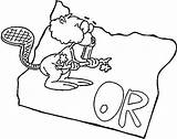 Oregon Coloring Pages Map State Trail Printable Beavers Getcolorings Template Categories sketch template