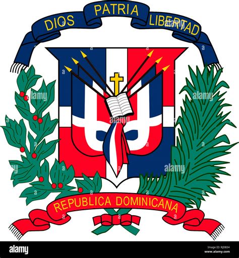 escudo nacional de la república dominicana fotografía de stock alamy