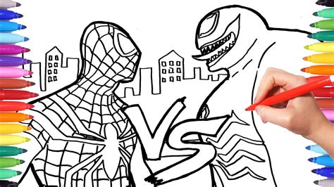 spiderman  venom coloring pages   draw spiderman  venom