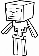 Minecraft Skeleton Coloring Pages sketch template