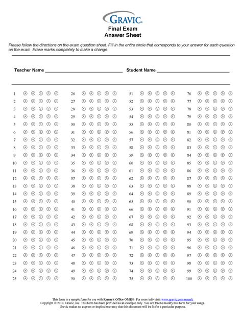 final exam  question test answer sheet remark software  blank