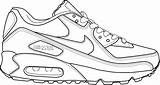 Nike School Max Shoe Air Shoes Coloring Pages Drawing sketch template