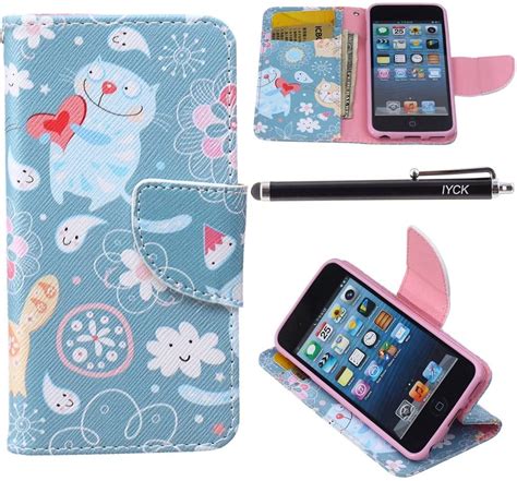 ipod touch  case  touch  case wallet iyck premium pu leather flip folio carrying magnetic