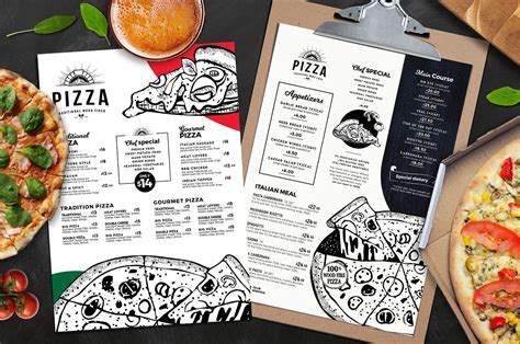 pizza menu templates flyer templates creative market