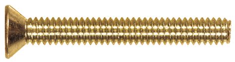 The Hillman Group 2076 Brass Flat Head Slotted Machine Screw 6 32 X 1 1