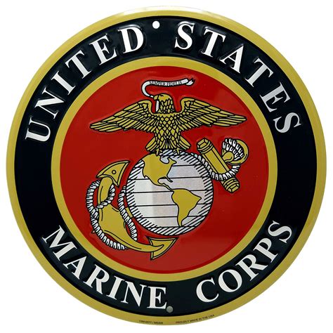 buy ramsons imports united states marine corps emblem   metal sign   desertcart