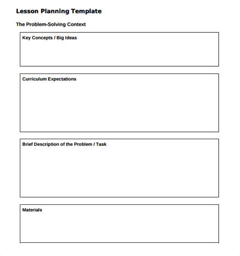 sample kindergarten lesson plan templates   ms word