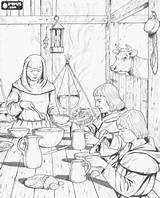 Coloring House Pages Medieval Oncoloring sketch template