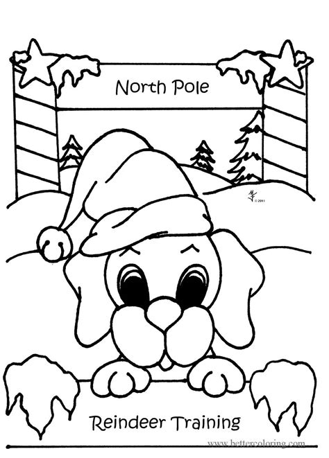 north pole christmas dog coloring pages  printable coloring pages