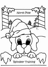 Coloring Christmas Pages Dog Pole North Cute Puppy Animal Puppies Printable Dogs Print Drawing Sheets Animals Book Clipart Popular sketch template