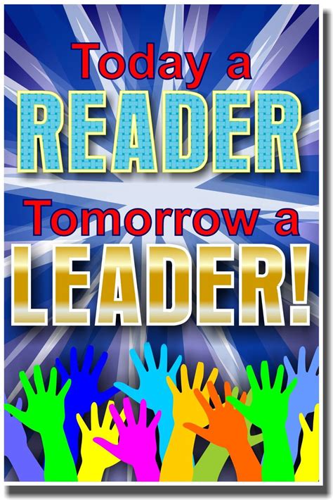 motivational reading classroom poster today  reader tomorrow