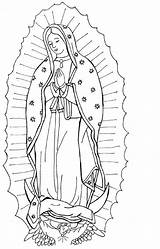 Guadalupe Virgen sketch template