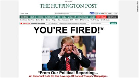 huffington post to cover trump as an entertainer not a politician