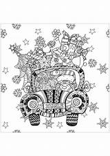 Christmas Car Coloring Pages Gifts Adults Add Fill Adult Driven Snowman Colors Little These Some sketch template