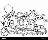 Toys Coloring Cartoon Book Group Alamy Toy Stock Premium Vector Playing sketch template