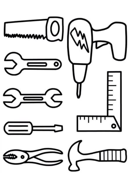 printable tools coloring page  printable coloring pages  kids