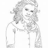 Emma Watson Coloring Pages Beautiful People Famous Hellokids Close sketch template