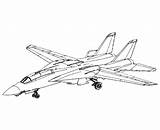 Avion Coloring Coloriage Jet 14 Gun Porte Fighter Drawing Imprimer Pages Tomcat Printable Army Military Airplane Planes Colouring War Plane sketch template