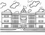 Coloring School Pages Print House Colouring Printable Drawing Pdf Kids Sheets Cartoon Printables Coloringcafe Buildings Children sketch template