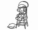 Seated Doll Coloring Coloringcrew sketch template