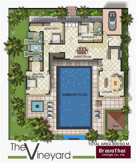 shaped house plans  courtyard pool awesome  shaped house plans  pool www