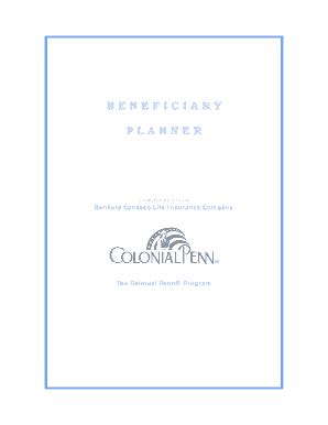 beneficiary planner fill  printable fillable blank pdffiller
