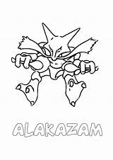 Alakazam Pokemon Coloriage Cerebro Poderosos Crece Continuamente Psiquicos Ligne Hellokids sketch template