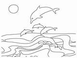 Ocean Coloring Pages Scene Scenery Getcolorings Color sketch template