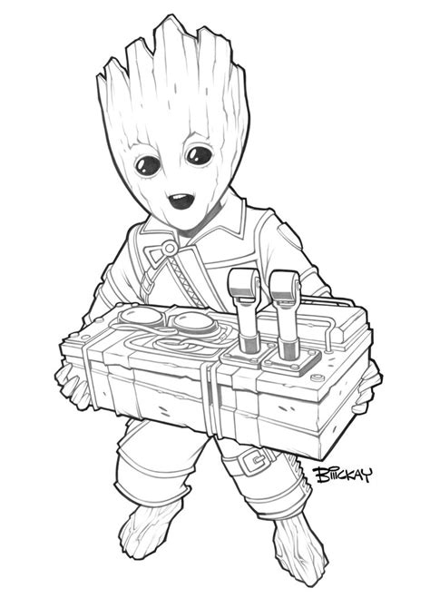 cute baby groot coloring page  printable coloring pages  kids