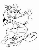 Chinese Dragon Coloring Pages Kids Printable Color Year sketch template