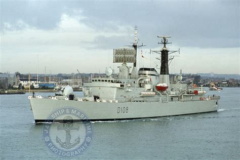royal navy type  destroyer hms cardiff    photograph ebay
