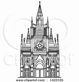 Lajas Las Sanctuary Vector Styled Landmark Colombian Illustration Line Drawing Clipart Royalty Seamartini Tradition Sm Graphics sketch template