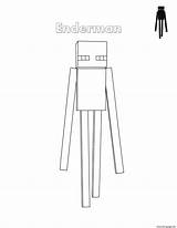 Minecraft Enderman Pages Colouring Coloring Print sketch template