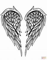 Tattoo Coloring Angel Wings Pages Tattoos Wing Vector Printable Drawing Color Angelwings Realistic Template Designs Print Book Female Adults Dreamcatcher sketch template