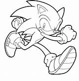 Coloring Sonic Running Fabulous Fast sketch template
