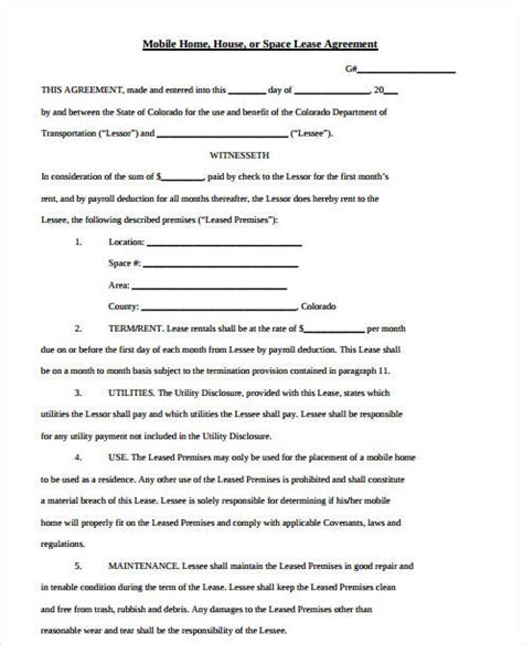 sample rental agreement forms   ms word