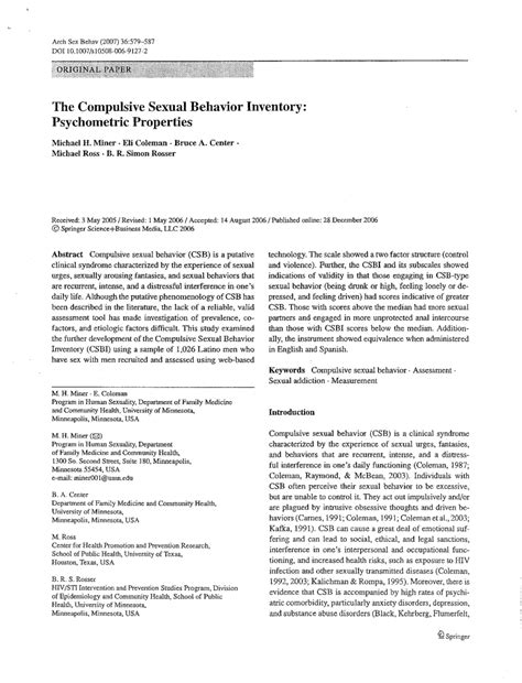 pdf the compulsive sexual behavior inventory psychometric properties