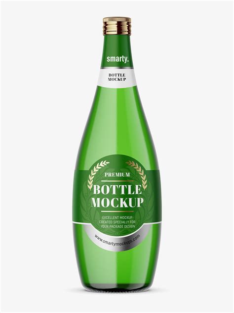 green glass bottle  mineral water mockup smarty mockups