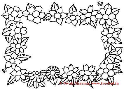 flower frame coloring pages coloring pages  frames paper crafts