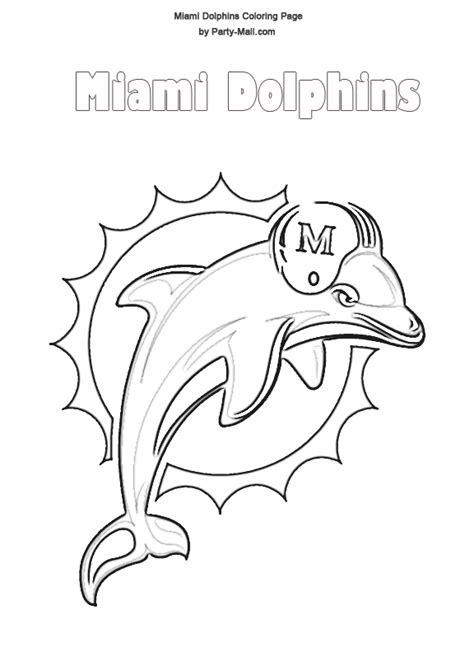 miami dolphins coloring page opens   window miami dolphins