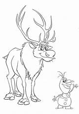 Frozen Coloring Pages Sven Disney Olaf sketch template