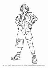 Fantasy Final Tidus Drawing Draw Step sketch template