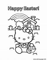 Easter Kitty Coloring Hello Pages Happy Printable Book Info sketch template