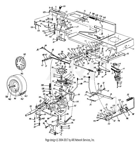 mtd   lawn tractor hydrostatic lt   parts diagram  drive assembly
