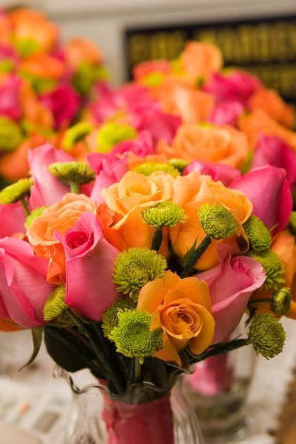 Ideas For Wedding Bouquets Pink Orange Floral Arrangements Pink