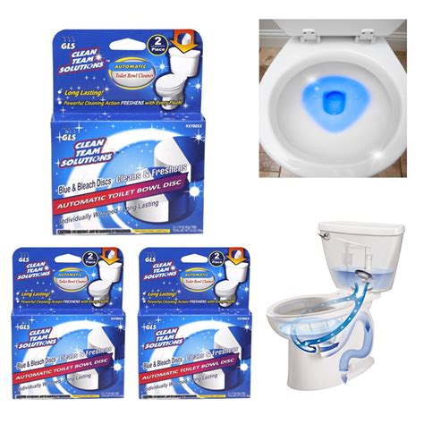 6 pc automatic bleach toilet discs bowl flush cleaner stain remover
