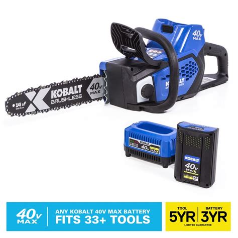 kobalt  volt lithium ion   cordless electric chainsaw battery